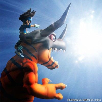DIGIMON ADVENTURE - Greymon & Taichi Yagami G.E.M. Series Megahouse PVC Figure (Repeat) 25 cm
