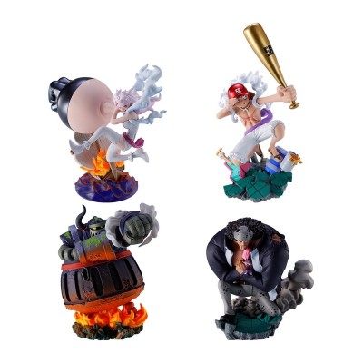 ONE PIECE - Petitrama series LOGBOX RE BIRTH Ver. Egghead 02 - Pack 4 Mini Figures 8 cm