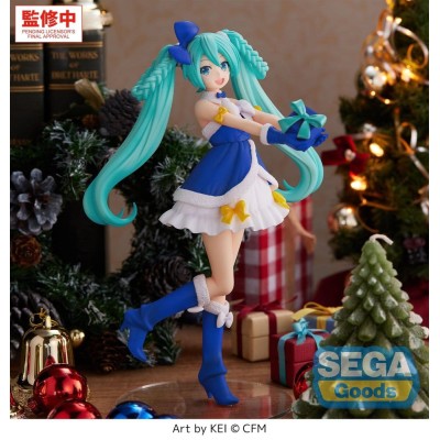 CHARACTER VOCAL SERIES 01 - Hatsune Miku Sapphire Christmas Ver. High Premium Sega PVC Figure 21 cm