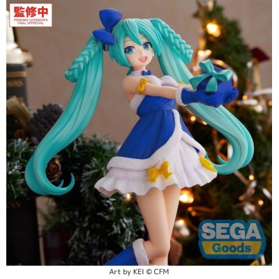 CHARACTER VOCAL SERIES 01 - Hatsune Miku Sapphire Christmas Ver. High Premium Sega PVC Figure 21 cm