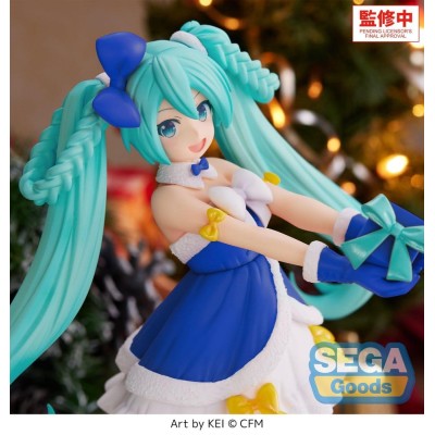 CHARACTER VOCAL SERIES 01 - Hatsune Miku Sapphire Christmas Ver. High Premium Sega PVC Figure 21 cm