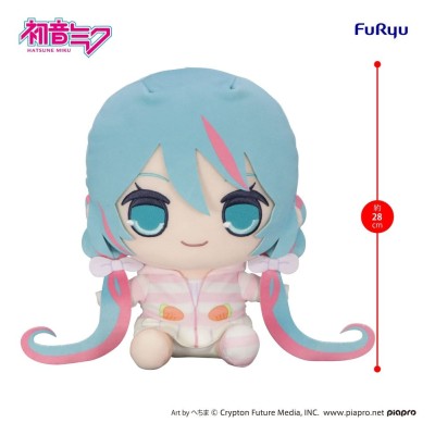 HATSUNE MIKU - Kyurumaru Big Plush Figure Rabbit Ear Hood Pajama 28 cm