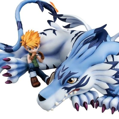 DIGIMON ADVENTURE - Garurumon & Ishida Yamato (Repeat) G.E.M. Series Megahouse PVC Figure 25 cm