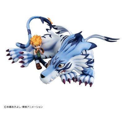 DIGIMON ADVENTURE - Garurumon & Ishida Yamato (Repeat) G.E.M. Series Megahouse PVC Figure 25 cm