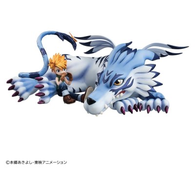DIGIMON ADVENTURE - Garurumon & Ishida Yamato (Repeat) G.E.M. Series Megahouse PVC Figure 25 cm