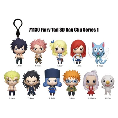 FAIRY TAIL - 3D Foam Bag Clips Serie 1 (1 clip casuale)