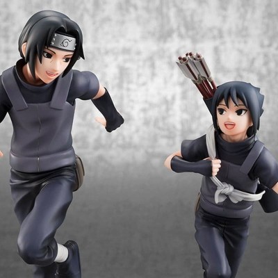 NARUTO SHIPPUDEN - Itachi Uchiha & Sasuke (Repeat) G.E.M. Series 2-Pack Megahouse PVC Figure 15 cm