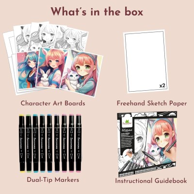 A scuola di manga e Kemonomimi - Pennarelli e fogli con griglia