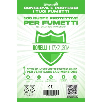 STUDIO SUPERNOVA - 100 Buste protettive Bonelli 1 (17,0 X 21,3)