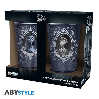 CORPSE BRIDE - Victor & Emily Set di 2 Bicchieri in vetro 400 ml