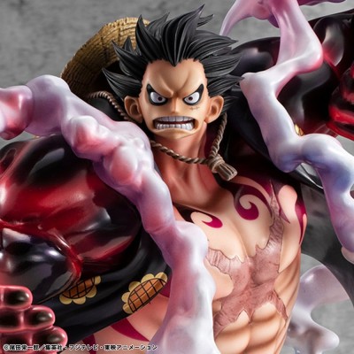 ONE PIECE - Monkey D. Luffy Gear 4 Bounce-Man 10th Limited Ver. Portrait.Of.Pirates SA-Maximum Megahouse PVC Figure 30 cm