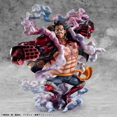 ONE PIECE - Monkey D. Luffy Gear 4 Bounce-Man 10th Limited Ver. Portrait.Of.Pirates SA-Maximum Megahouse PVC Figure 30 cm