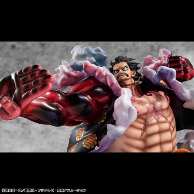 ONE PIECE - Monkey D. Luffy Gear 4 Bounce-Man 10th Limited Ver. Portrait.Of.Pirates SA-Maximum Megahouse PVC Figure 30 cm