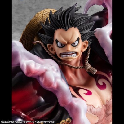 ONE PIECE - Monkey D. Luffy Gear 4 Bounce-Man 10th Limited Ver. Portrait.Of.Pirates SA-Maximum Megahouse PVC Figure 30 cm