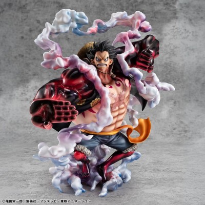 ONE PIECE - Monkey D. Luffy Gear 4 Bounce-Man 10th Limited Ver. Portrait.Of.Pirates SA-Maximum Megahouse PVC Figure 30 cm