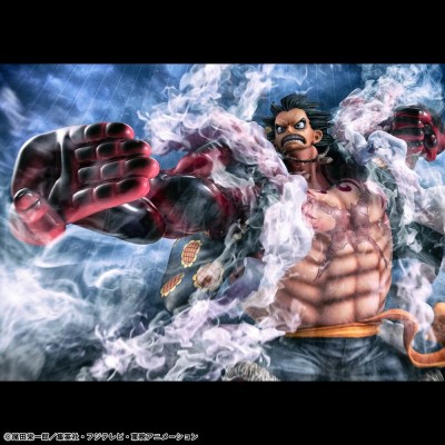 ONE PIECE - Monkey D. Luffy Gear 4 Bounce-Man 10th Limited Ver. Portrait.Of.Pirates SA-Maximum Megahouse PVC Figure 30 cm