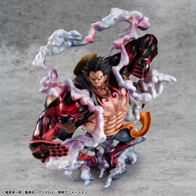 ONE PIECE - Monkey D. Luffy Gear 4 Bounce-Man 10th Limited Ver. Portrait.Of.Pirates SA-Maximum Megahouse PVC Figure 30 cm