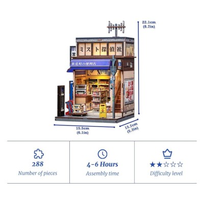 Miniature House Model Kit Beika-cho Convenience Store 22 x 15 cm