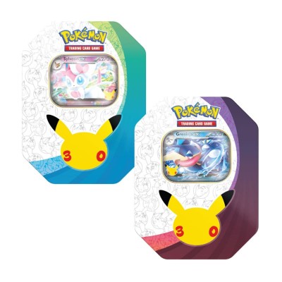 Pokemon 30° Anniversario - Tin da Collezione Sylveon-ex & Greninja-ex (1 Tin casuale) (ITA)